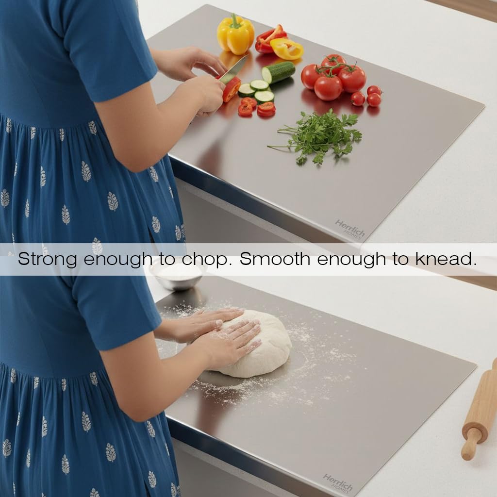 Say Goodbye to Bacteria: Invest in Myallneed High-Grade Premium Stainless Steel Chopping Board — The Last Board You’ll Ever Need | 100% Hygienic & Lifetime Durable | Invest in Your Family’s Health: