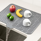 Premium Silicone Dish Drying Mat with Built-in Drainage Spout | Heat Resistant & Anti-Slip Kitchen Countertop Organizer