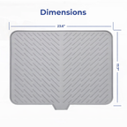 Premium Silicone Dish Drying Mat with Built-in Drainage Spout | Heat Resistant & Anti-Slip Kitchen Countertop Organizer