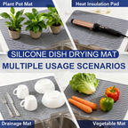 Premium Silicone Dish Drying Mat with Built-in Drainage Spout | Heat Resistant & Anti-Slip Kitchen Countertop Organizer