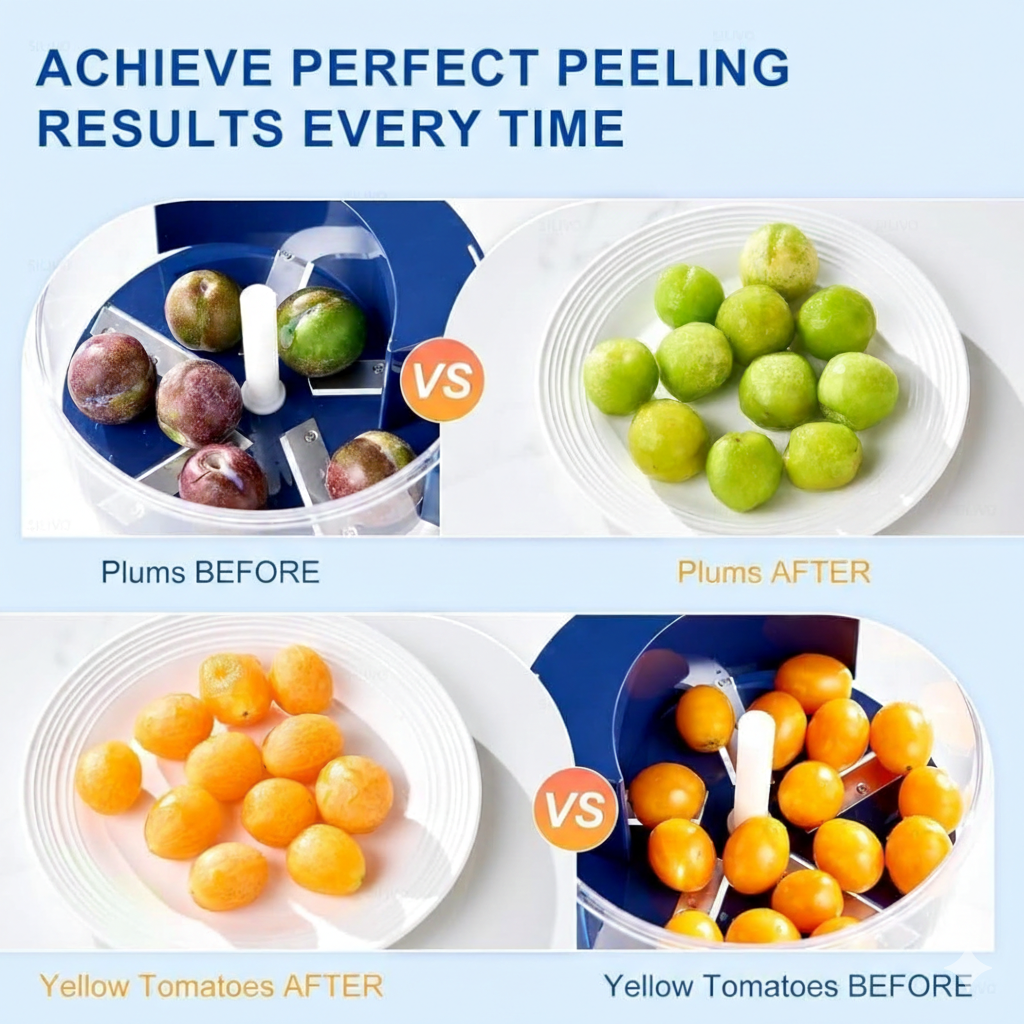 MYALLNEED Smart Electric Peeler - Cordless Automatic Machine with High-Capacity Rechargeable Battery | 5 Stainless Steel Blades for Quick Peeling (Blue)