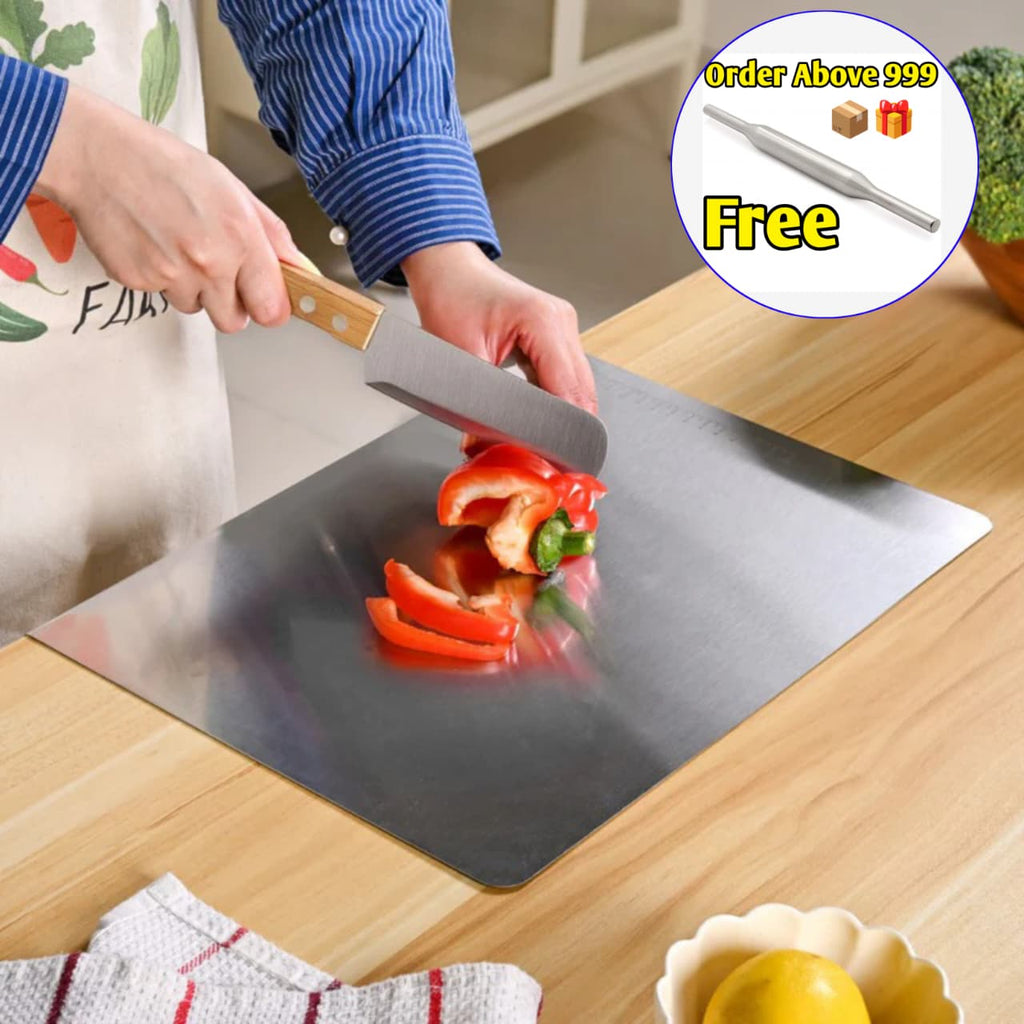 Say Goodbye to Bacteria: Invest in Myallneed High-Grade Premium Stainless Steel Chopping Board — The Last Board You’ll Ever Need | 100% Hygienic & Lifetime Durable | Invest in Your Family’s Health: