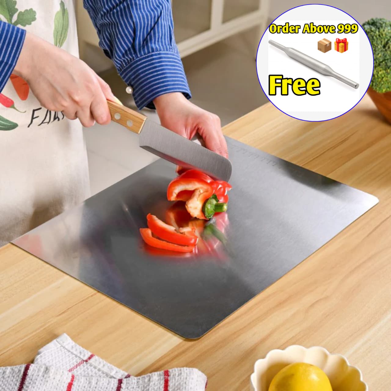 Say Goodbye to Bacteria: Invest in Myallneed High-Grade Premium Stainless Steel Chopping Board — The Last Board You’ll Ever Need | 100% Hygienic & Lifetime Durable | Invest in Your Family’s Health:
