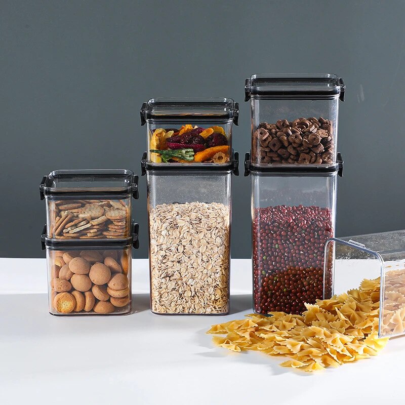 Premium Airtight Stackable Kitchen Storage Containers | BPA-Free Plastic Jars with Lid Lock | Multipurpose Pantry And Fridge Organizer